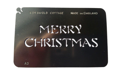 Stainless steel A3 Merry Christmas cake decorating / card making stencil image 0