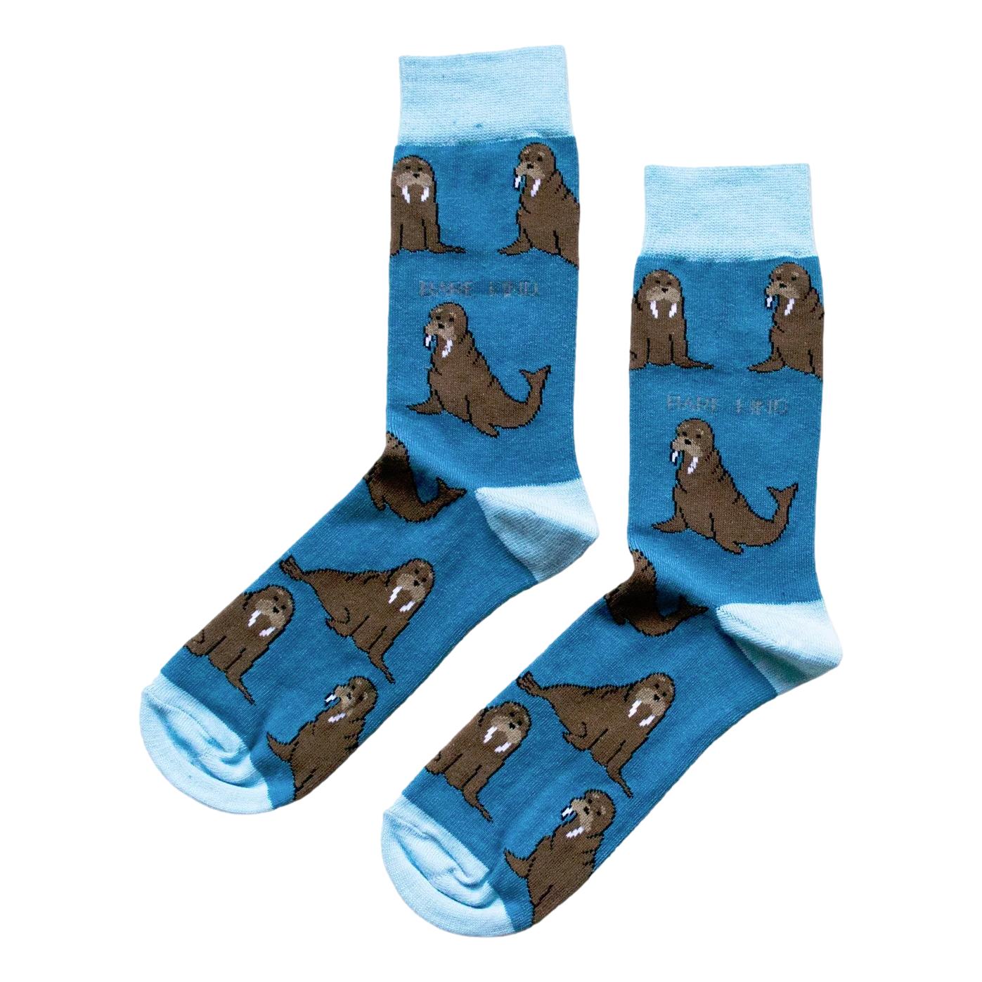 Save The Walruses Blue Womens Novelty Ankle Socks Adult One Size image 0