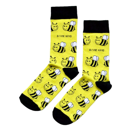 Save The Bees Yellow Unisex Novelty Ankle Socks Adult UK Size 4-7 image 0