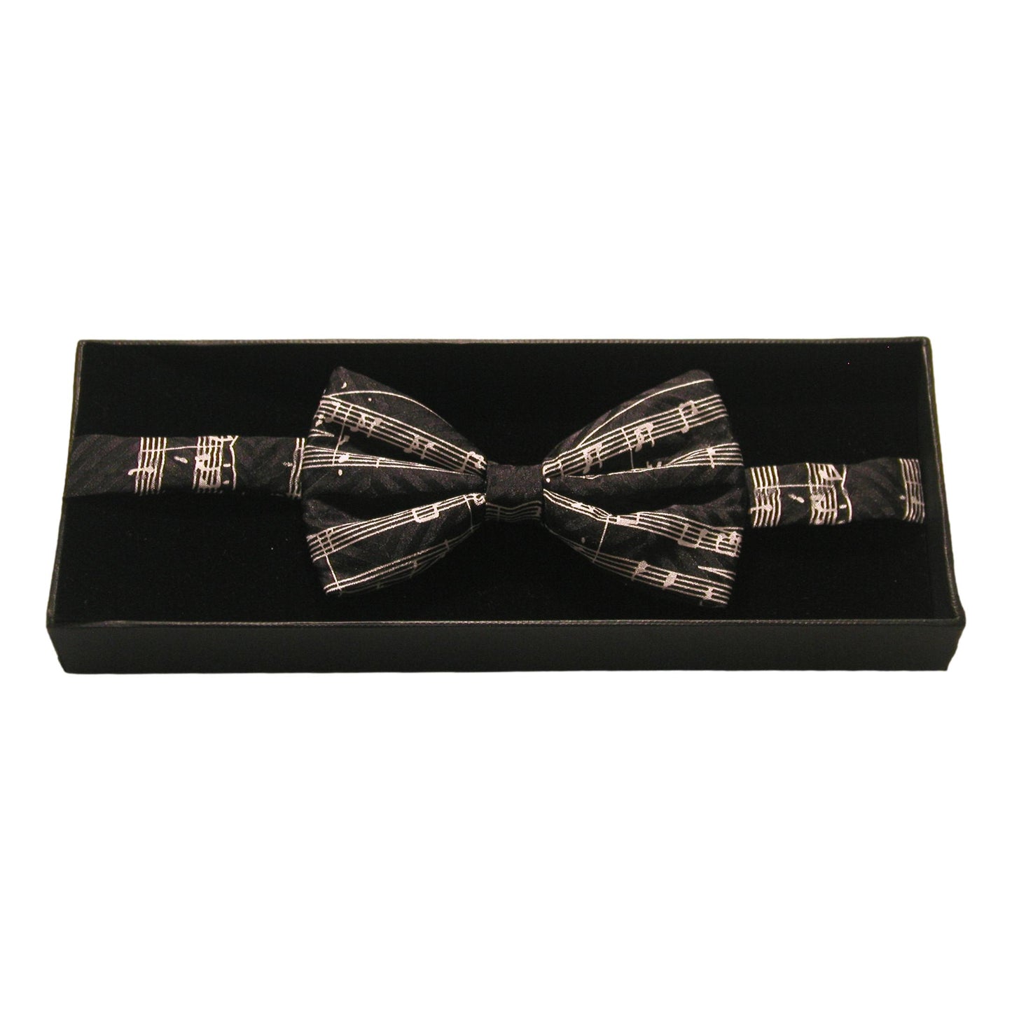 Music Stave Black Fancy Silk Bow Tie image 0