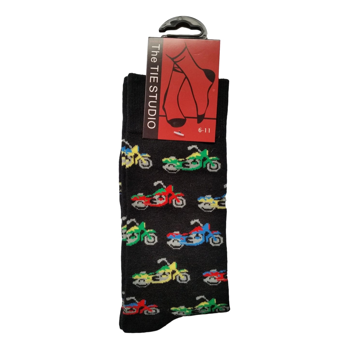 Coloured Small British Motorbikes repeating Unisex Socks Adult Size 6-11 image 0