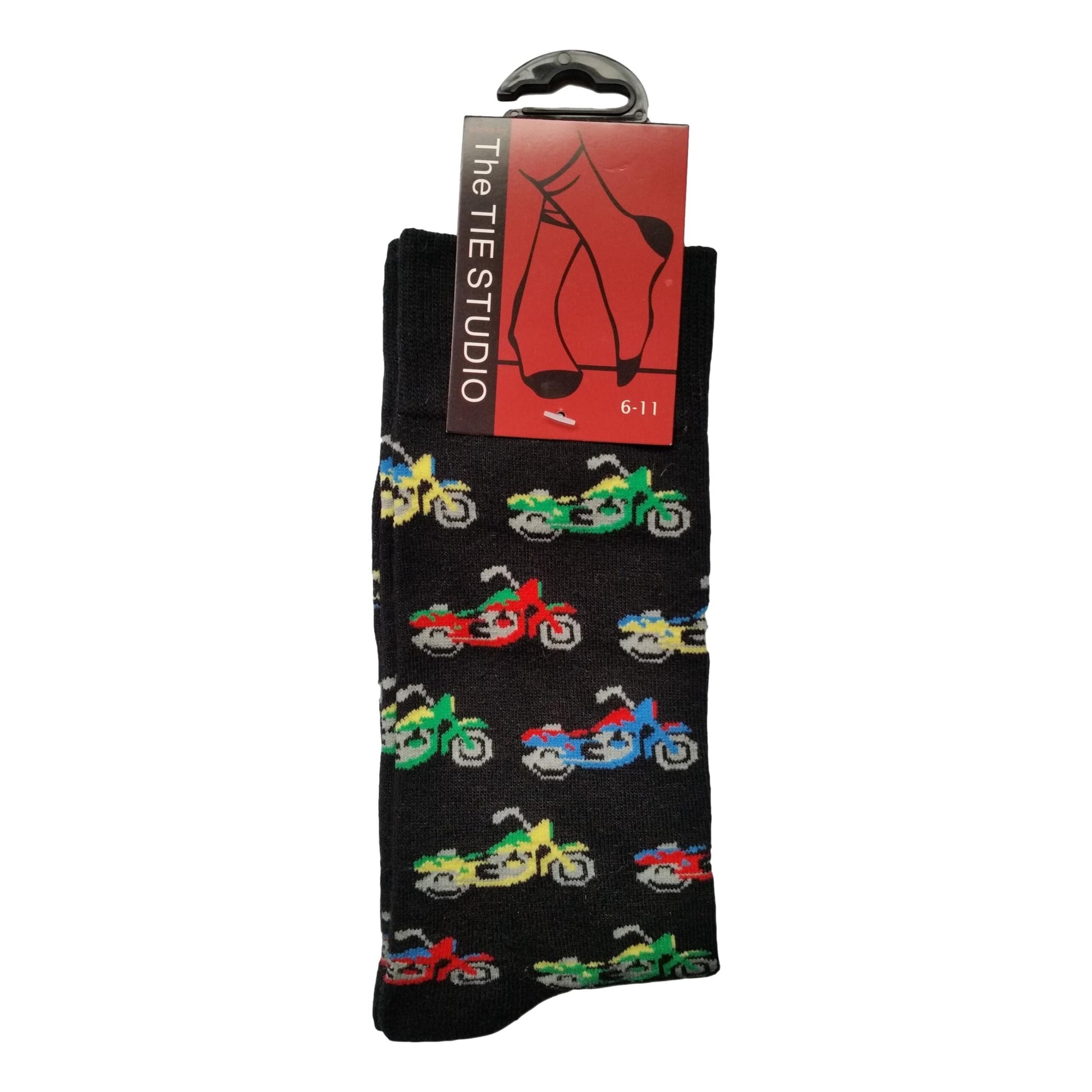 Coloured Small British Motorbikes repeating Unisex Socks Adult Size 6-11 image 0