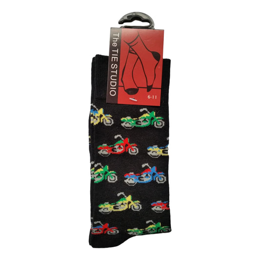 Coloured Small British Motorbikes repeating Unisex Socks Adult Size 6-11 image 0