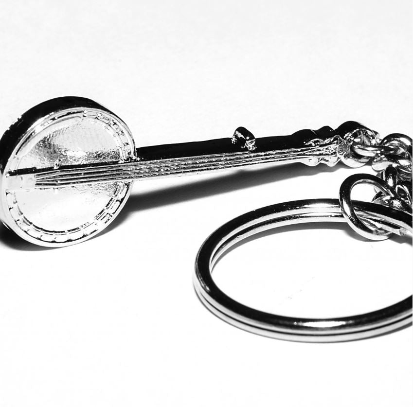 Banjo polished silver-plated keyring image 1