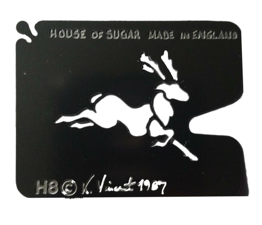 Stainless steel H8 Prancing Reindeer cake decorating / card making stencil image 0