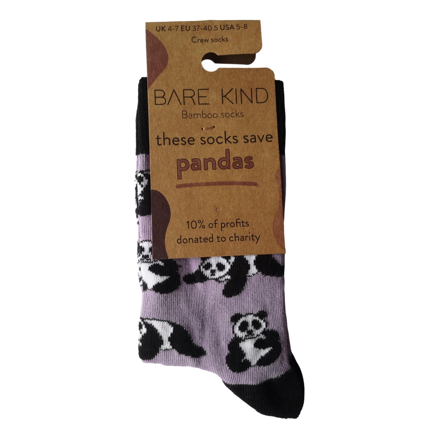 Save The Pandas Lilac Womens Novelty Ankle Socks Adult One Size image 1