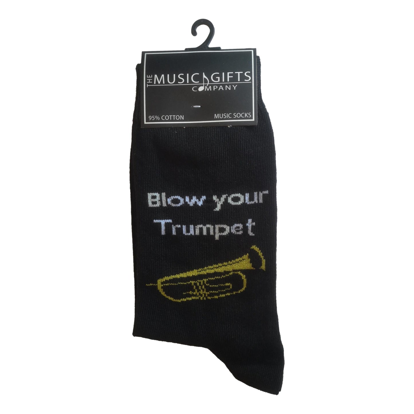 Blow Your Trumpet Black Cottonrich Unisex Novelty Ankle Socks Adult Size 6-11 image 1
