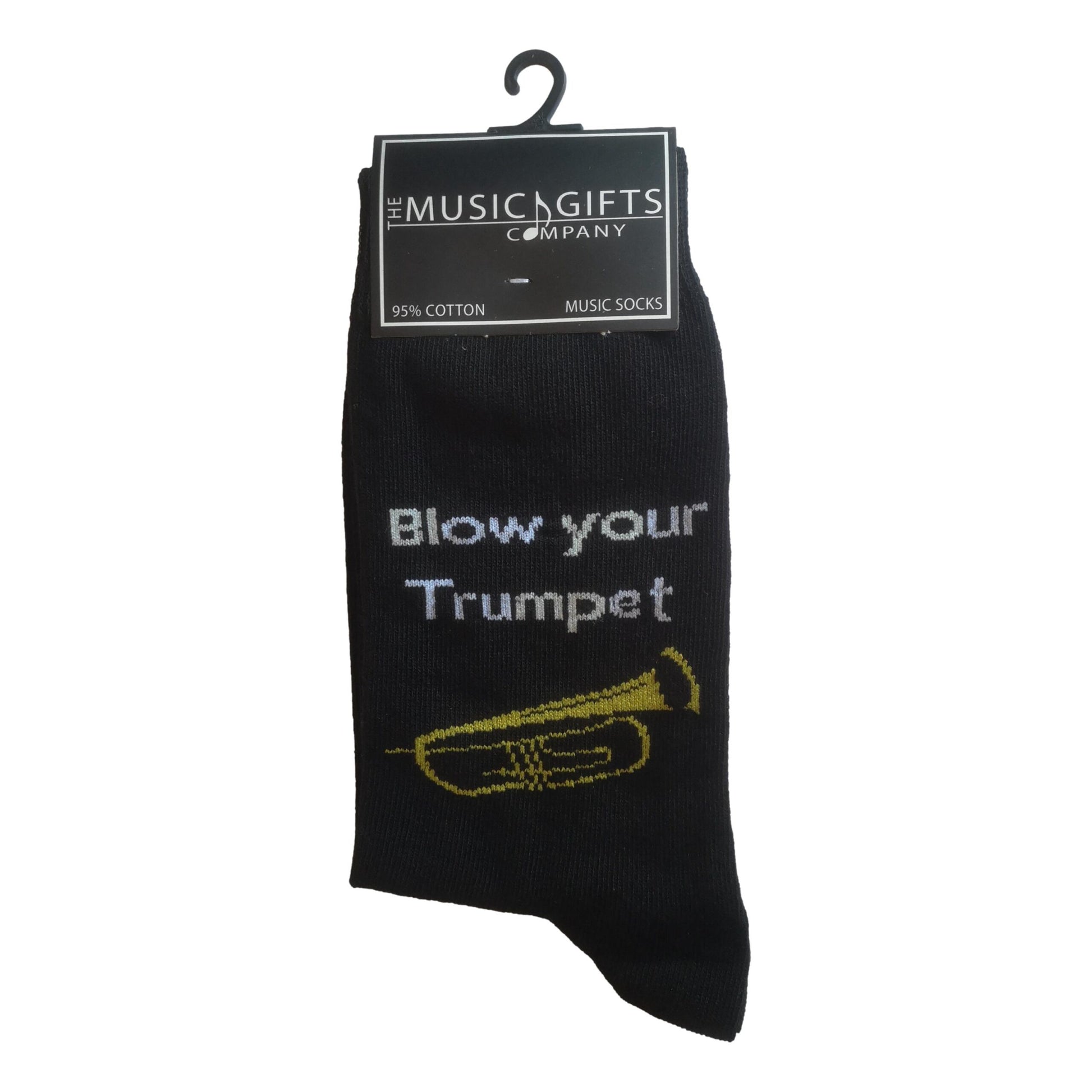 Blow Your Trumpet Black Cottonrich Unisex Novelty Ankle Socks Adult Size 6-11 image 1