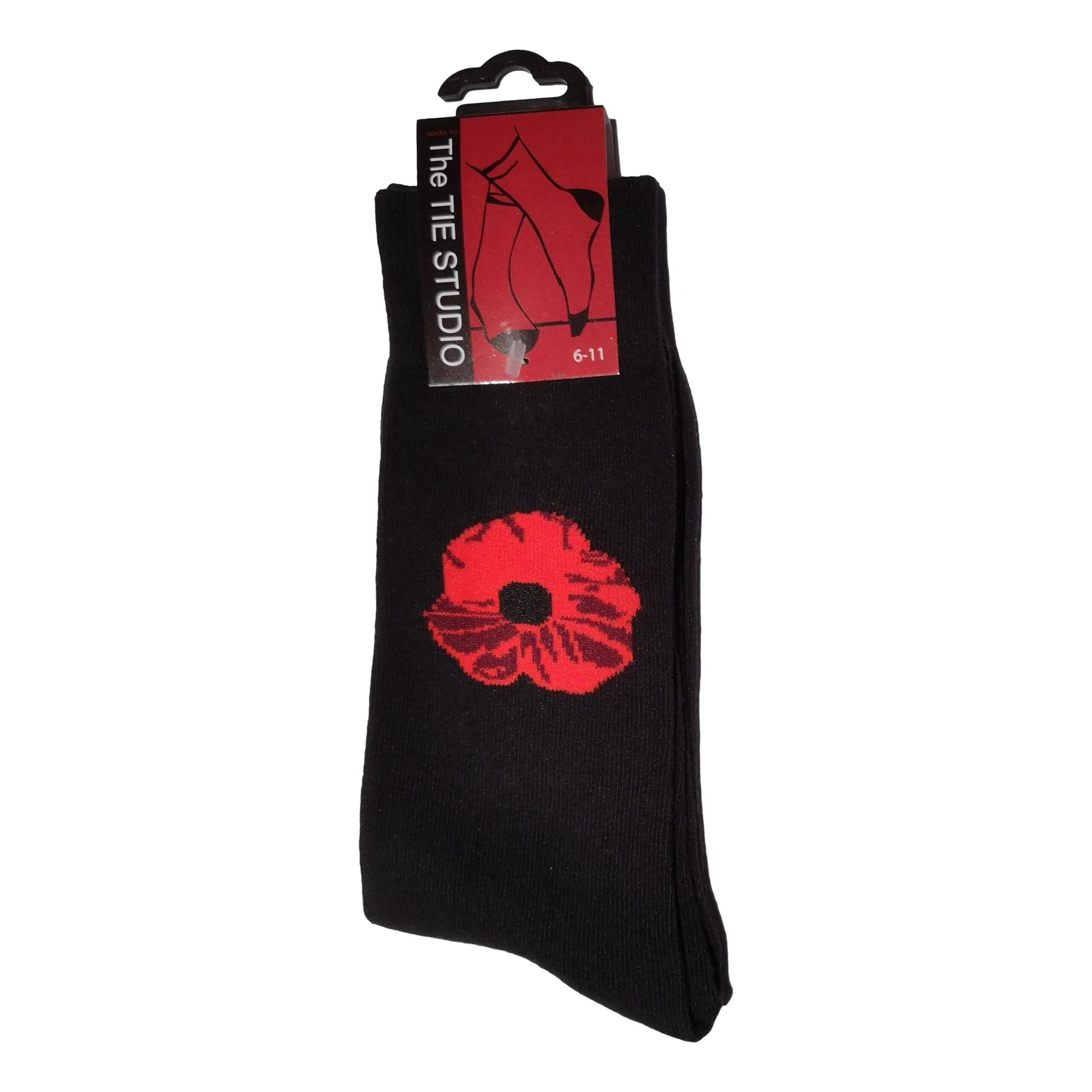 Red Poppy Rememberance Unisex Novelty Ankle Socks Adult Size 6-11 image 0