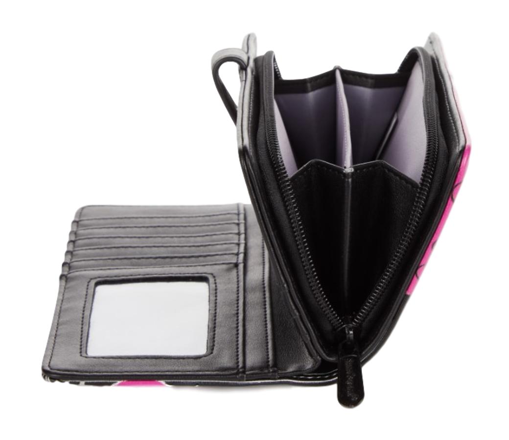 Pink Treble Clef on Music Leatherette Young Ladies Zipper Purse Wallet image 3