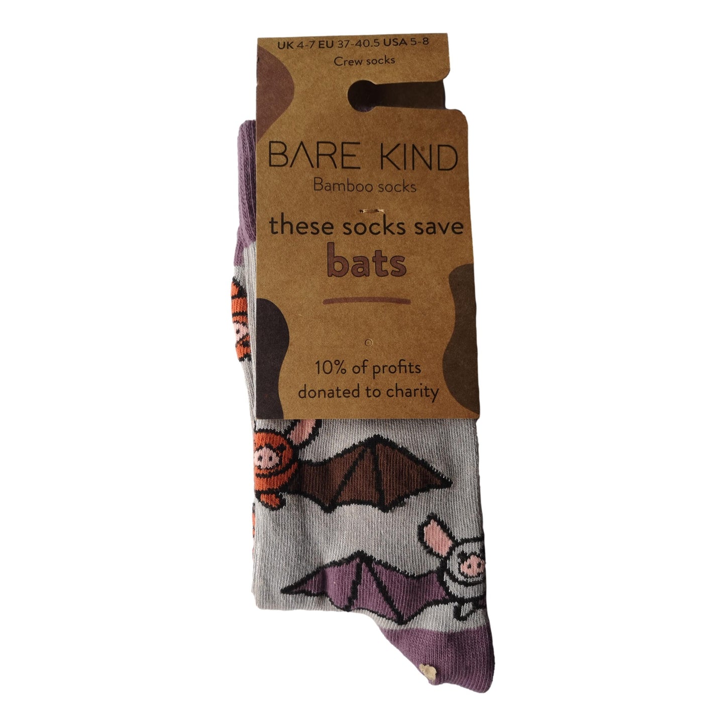 Save The Bats Grey Womens Novelty Ankle Socks Adult One Size image 1