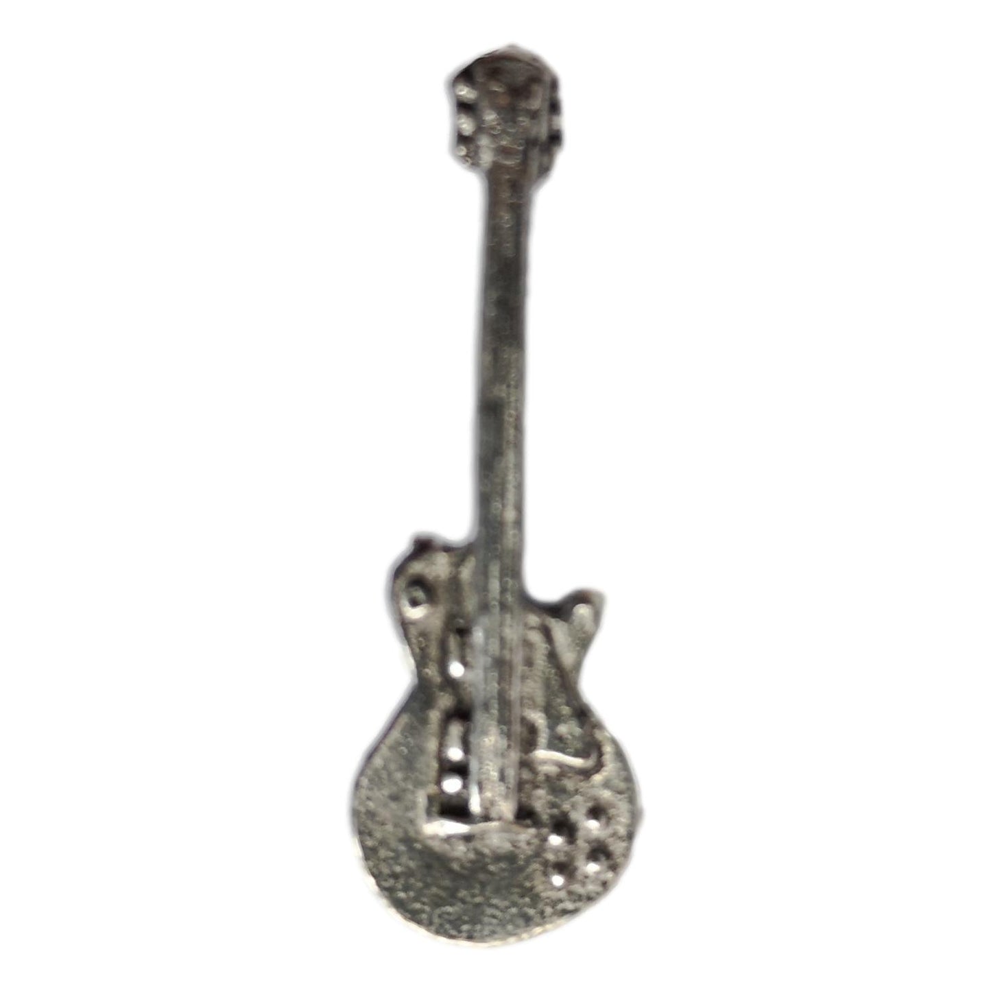Les Paul guitar polished pewter metal lapel pin image 0