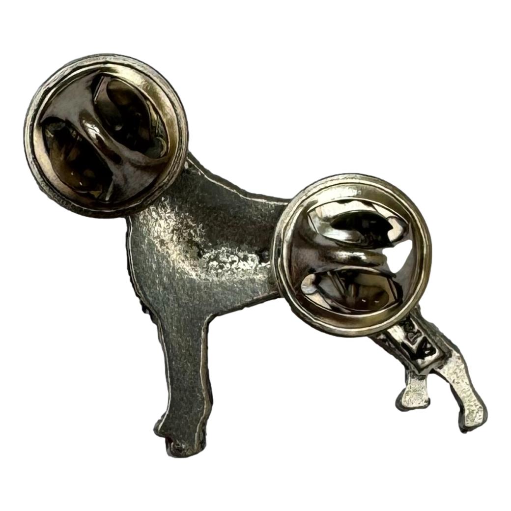 Boxer Dog polished pewter metal lapel pin badge image 2