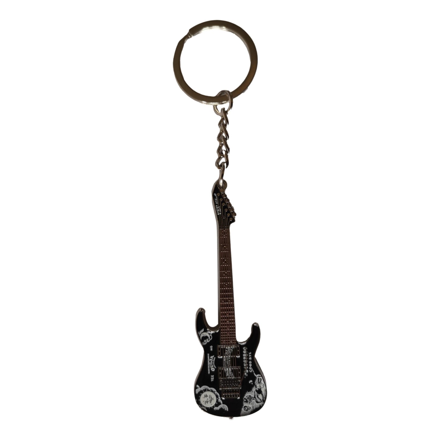 Kirk Hammett (Metallica) Replica Black Ouija Electric Guitar polished silver-plated keyring image 0
