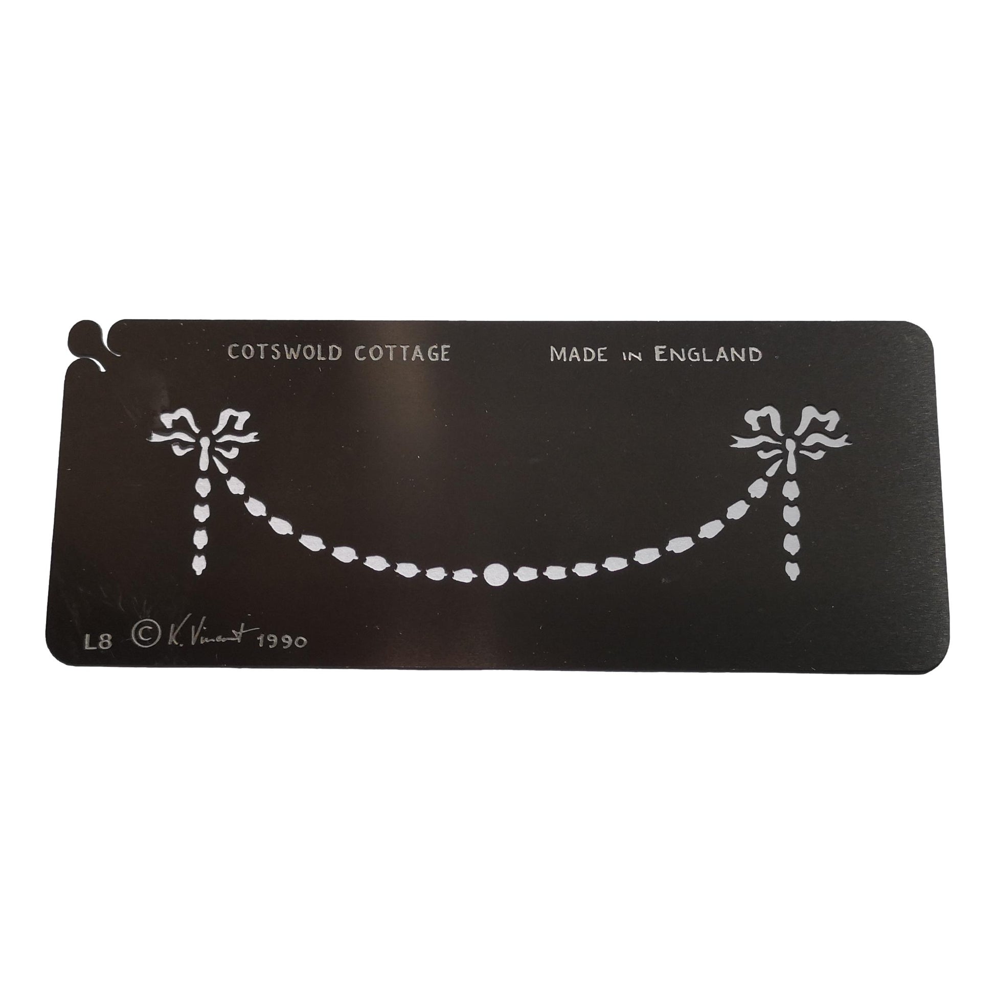 Stainless steel L8 Bow Garland cake decorating / card making stencil image 0