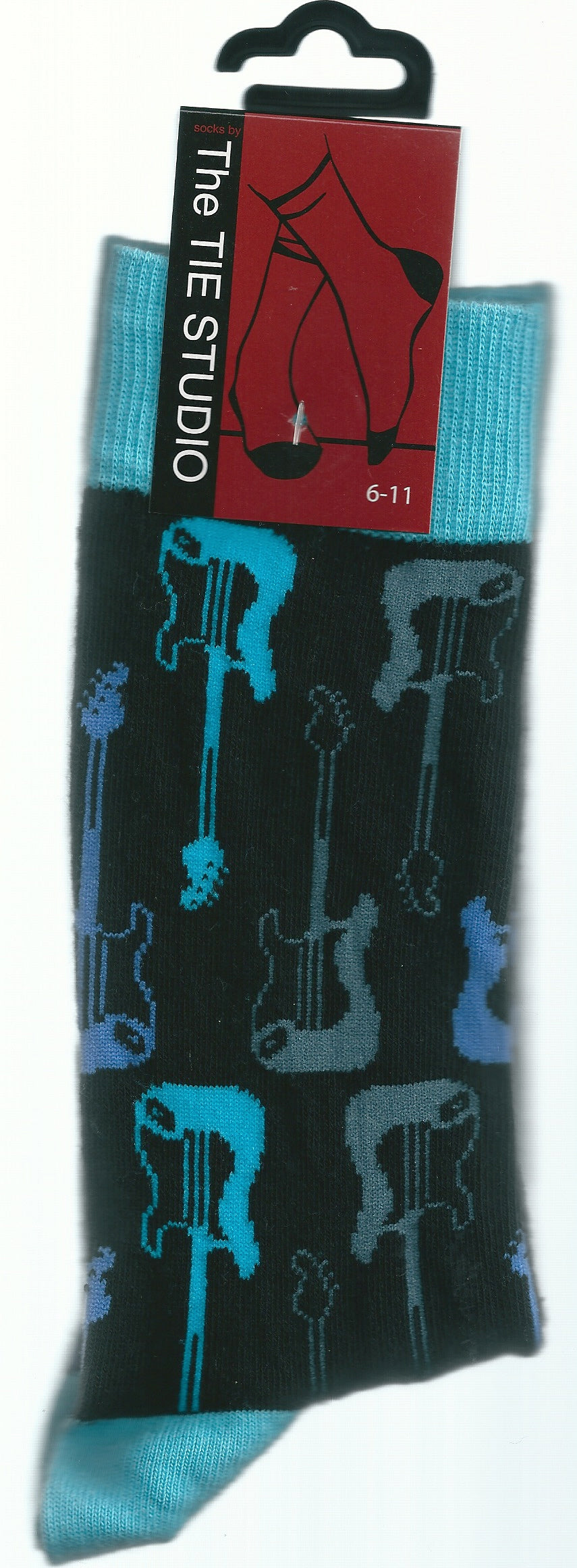 Electric Guitars Blue Music Unisex Novelty Ankle Socks Adult Size 6-11 image 0