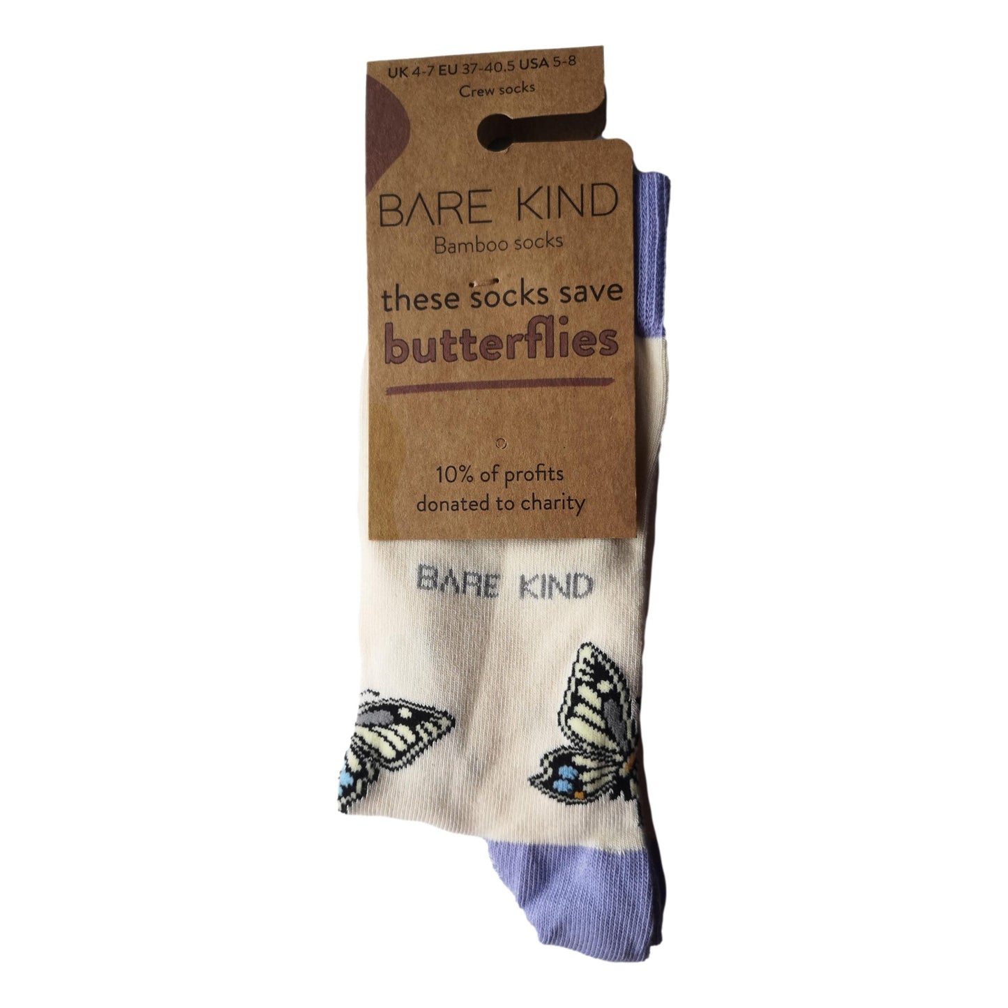 Save The Swallowtail Butterflies Cream Womens Novelty Ankle Socks Adult One Size image 1