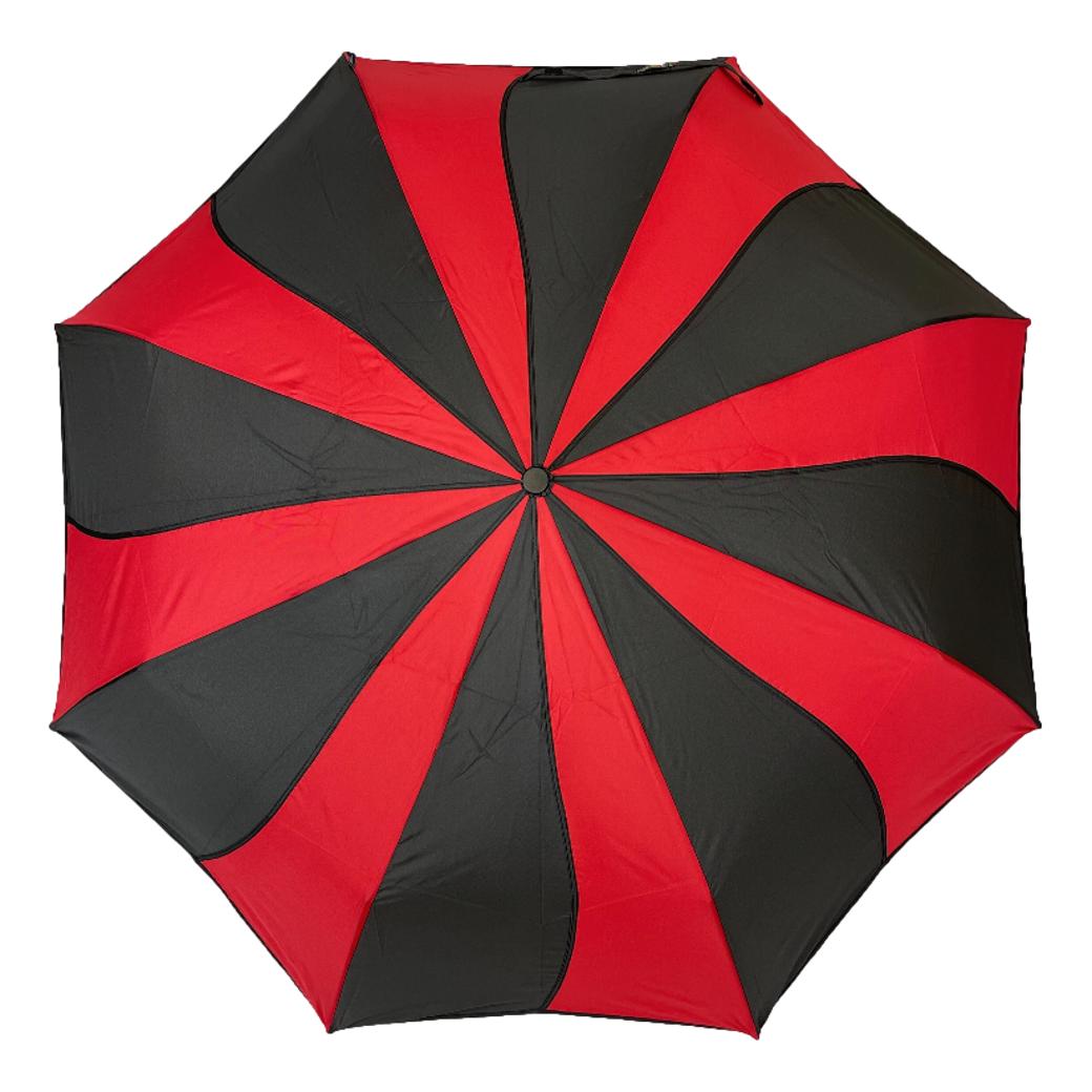 Everyday Swirl Red/Black Folding Umbrella Lightweight image 0