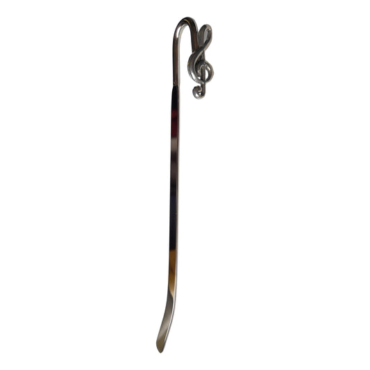 Treble Clef pewter metal flattened stem bookmark image 0