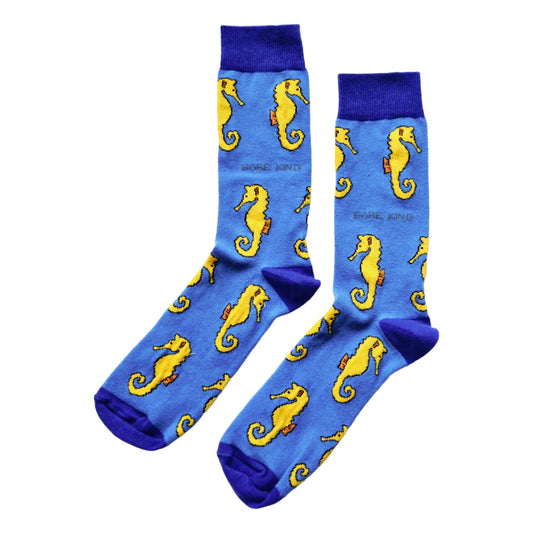 Save The Seahorses Blue Womens Novelty Ankle Socks Adult One Size image 0