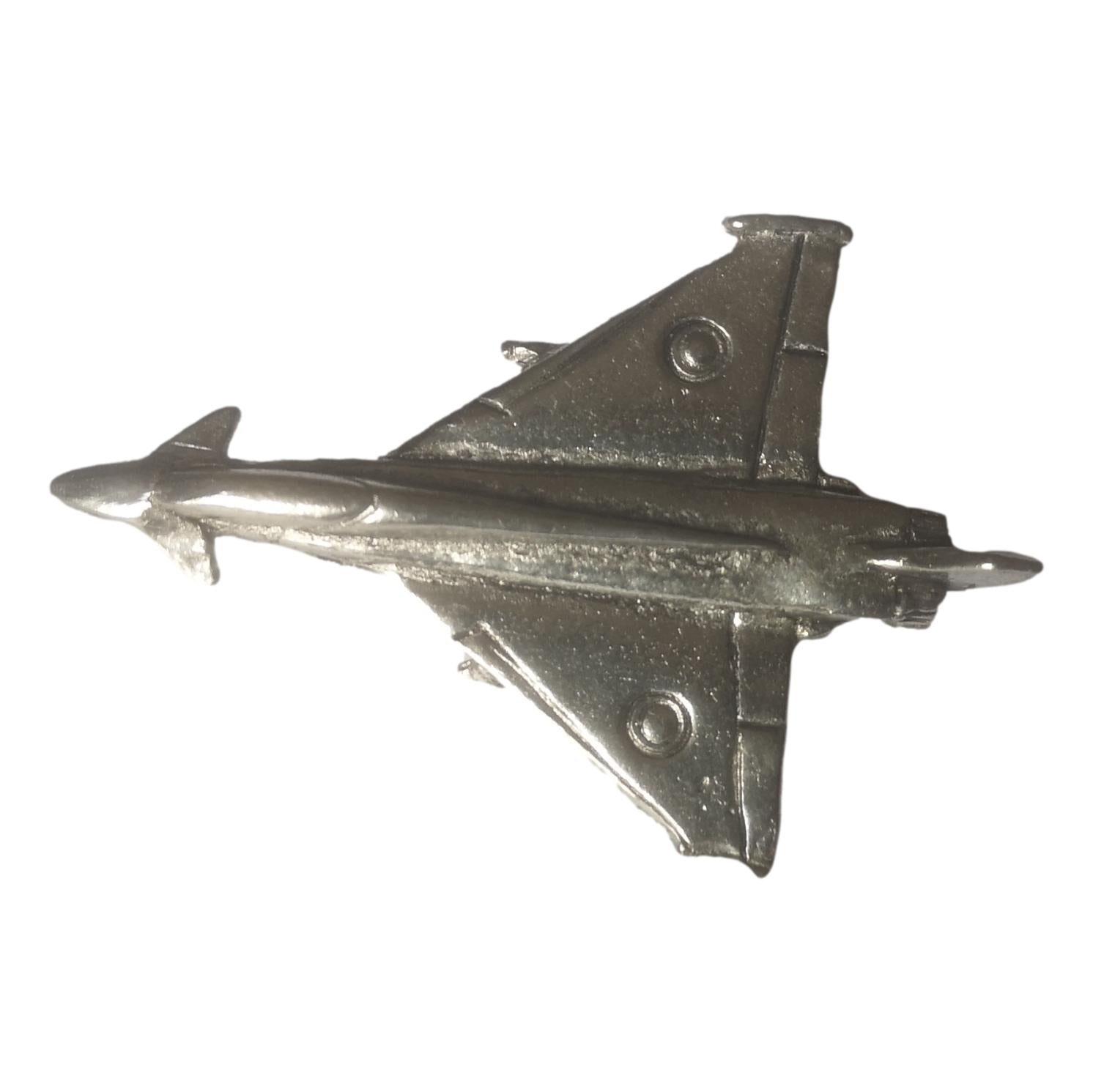 Eurofighter Typhoon Jet polished pewter metal lapel pin badge image 0