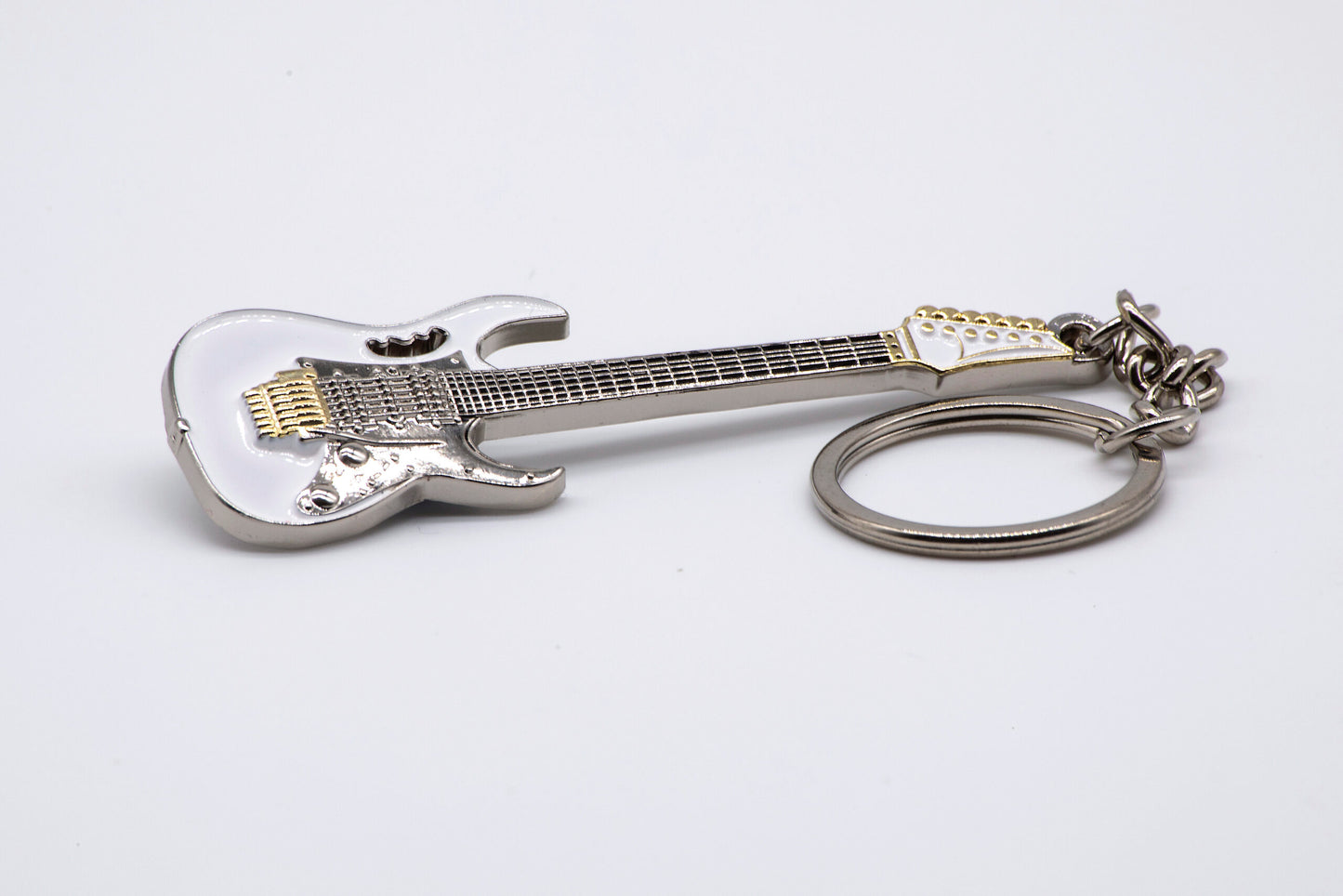 Steve Vai Signature Ibanez JEM7 Electric Guitar polished silver-plated keyring image 1