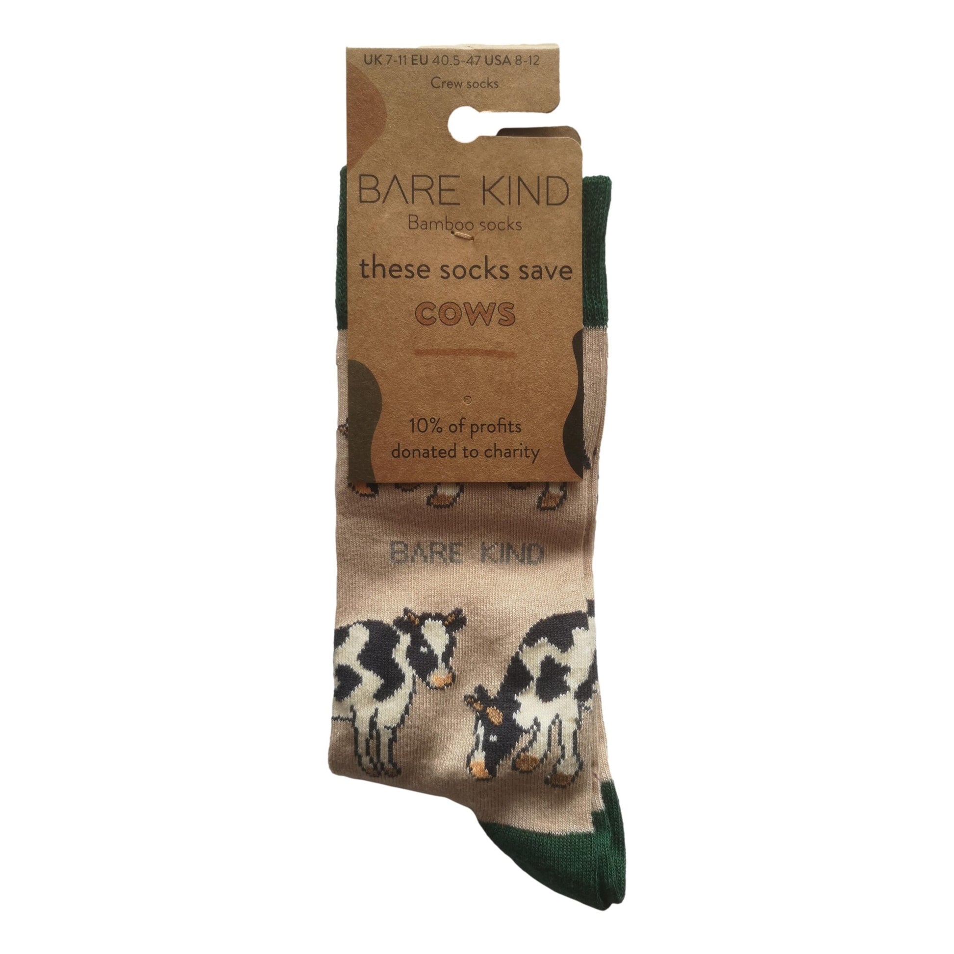 Save The Cows Beige Unisex Novelty Ankle Socks Adult One Size image 1