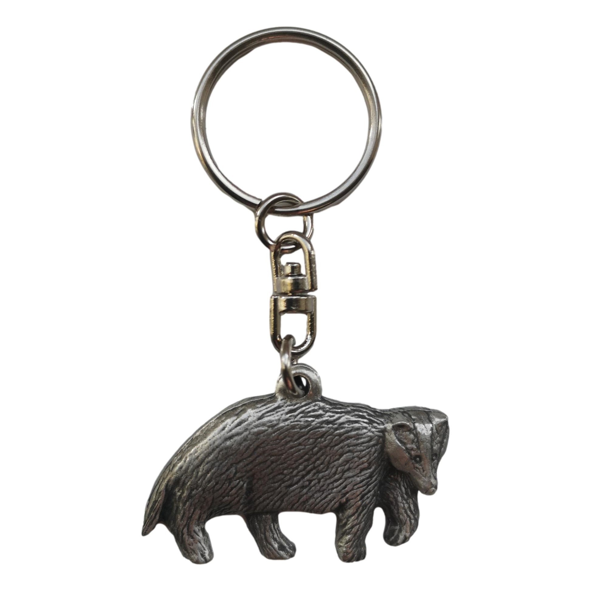 Badger pewter metal keyring image 0