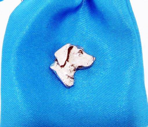 Labrador Dog Head polished pewter metal lapel pin badge image 3