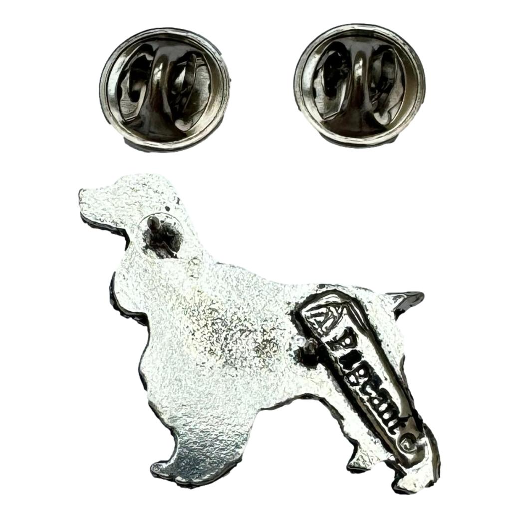 Cocker Spaniel Dog polished pewter metal lapel pin badge image 1