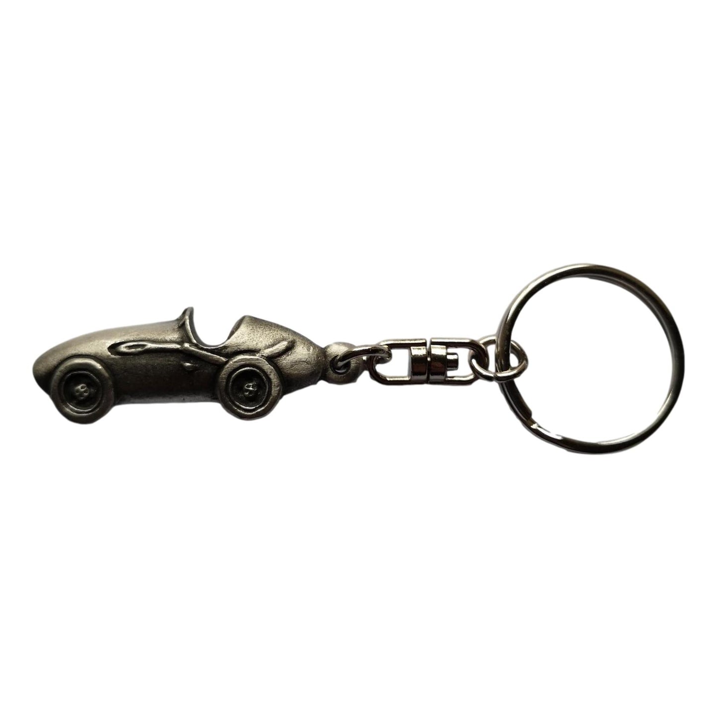 Traditional Racing Car pewter metal keyring image 0
