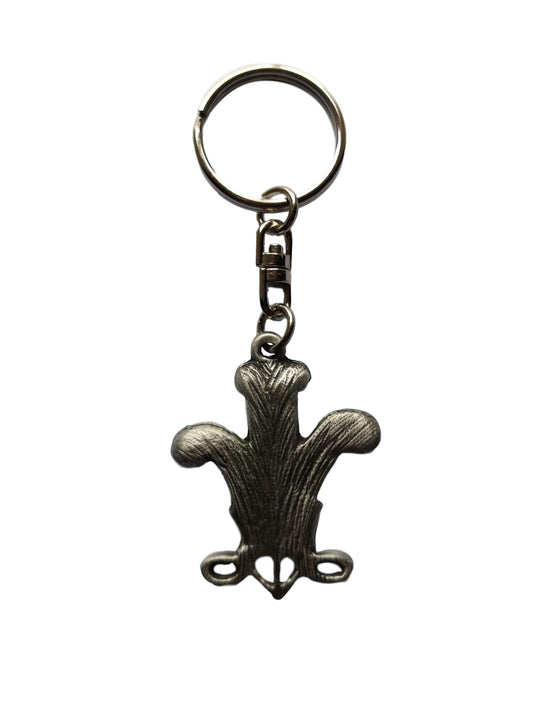 The Three Feathers - Prince of Wales pewter metal keyring image 0