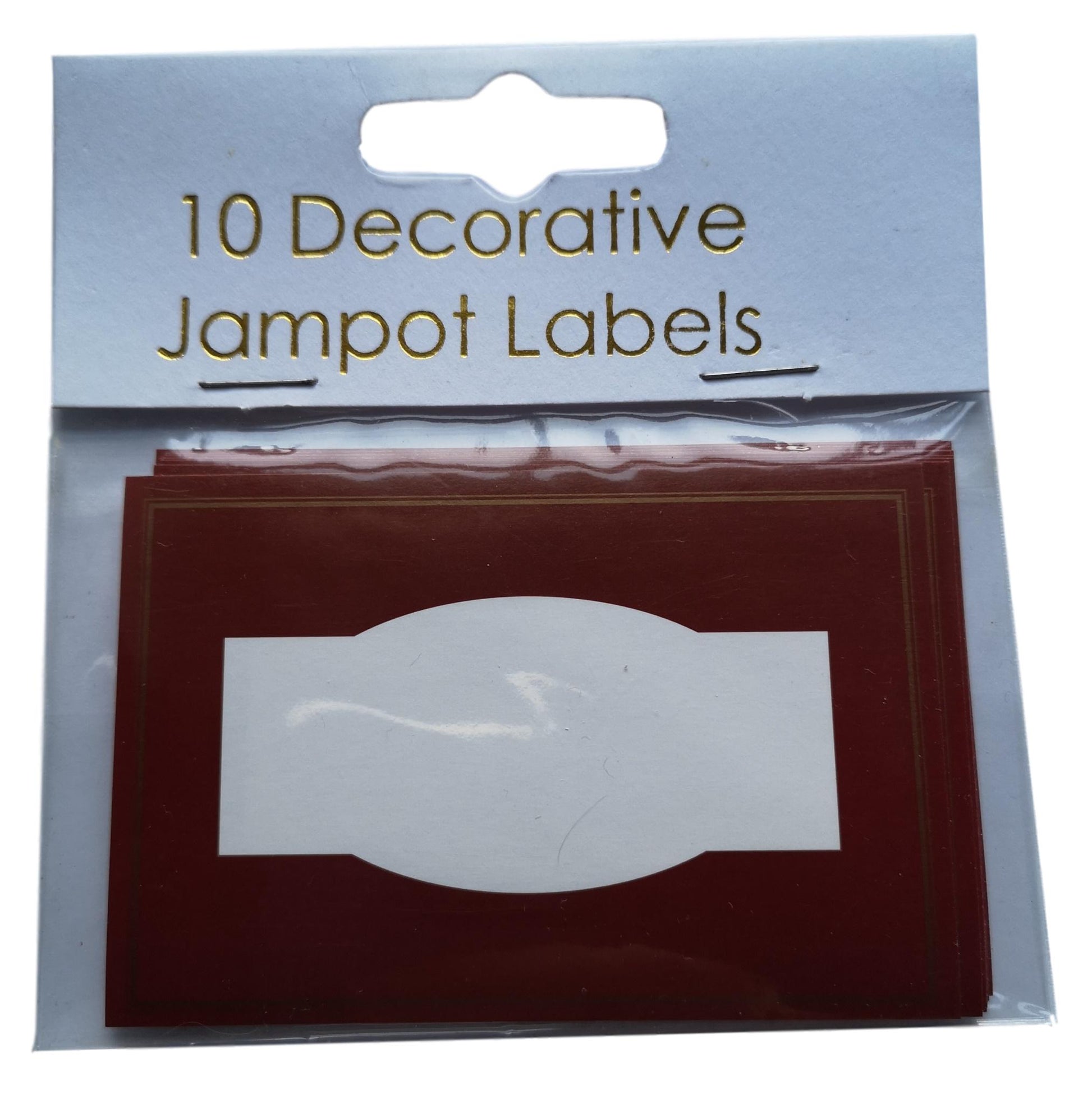10 Bordeaux Red Self-Adhesive Jam Pot Labels image 0