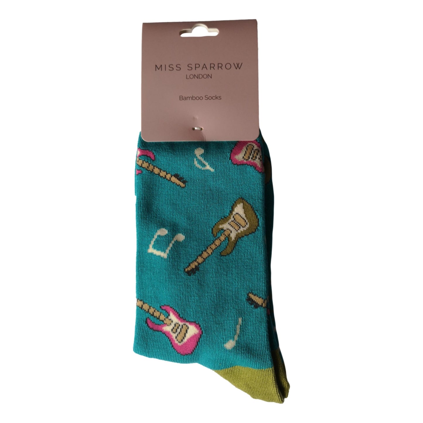 Electric Guitars on Turquoise Womens Novelty Ankle Socks Adult One Size image 1