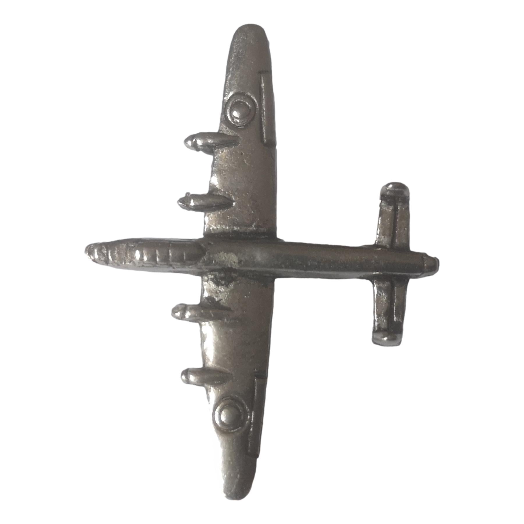 Lancaster Bomber polished pewter metal lapel pin badge image 0