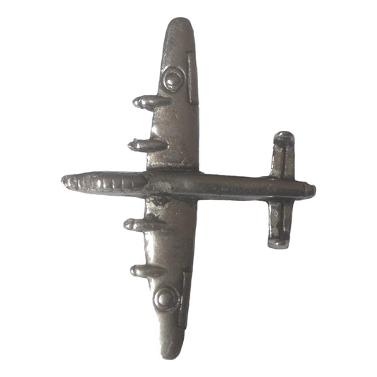 Lancaster Bomber polished pewter metal lapel pin badge image 0