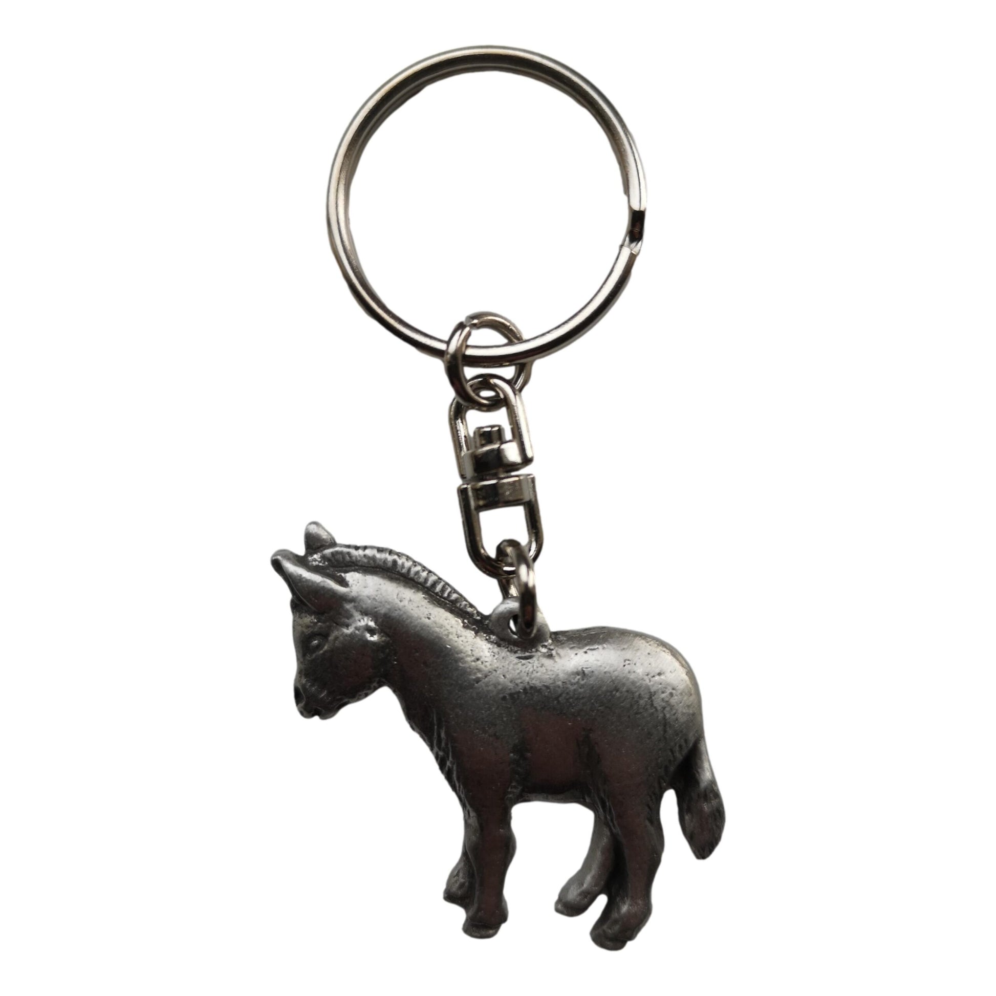 Donkey pewter metal keyring image 0