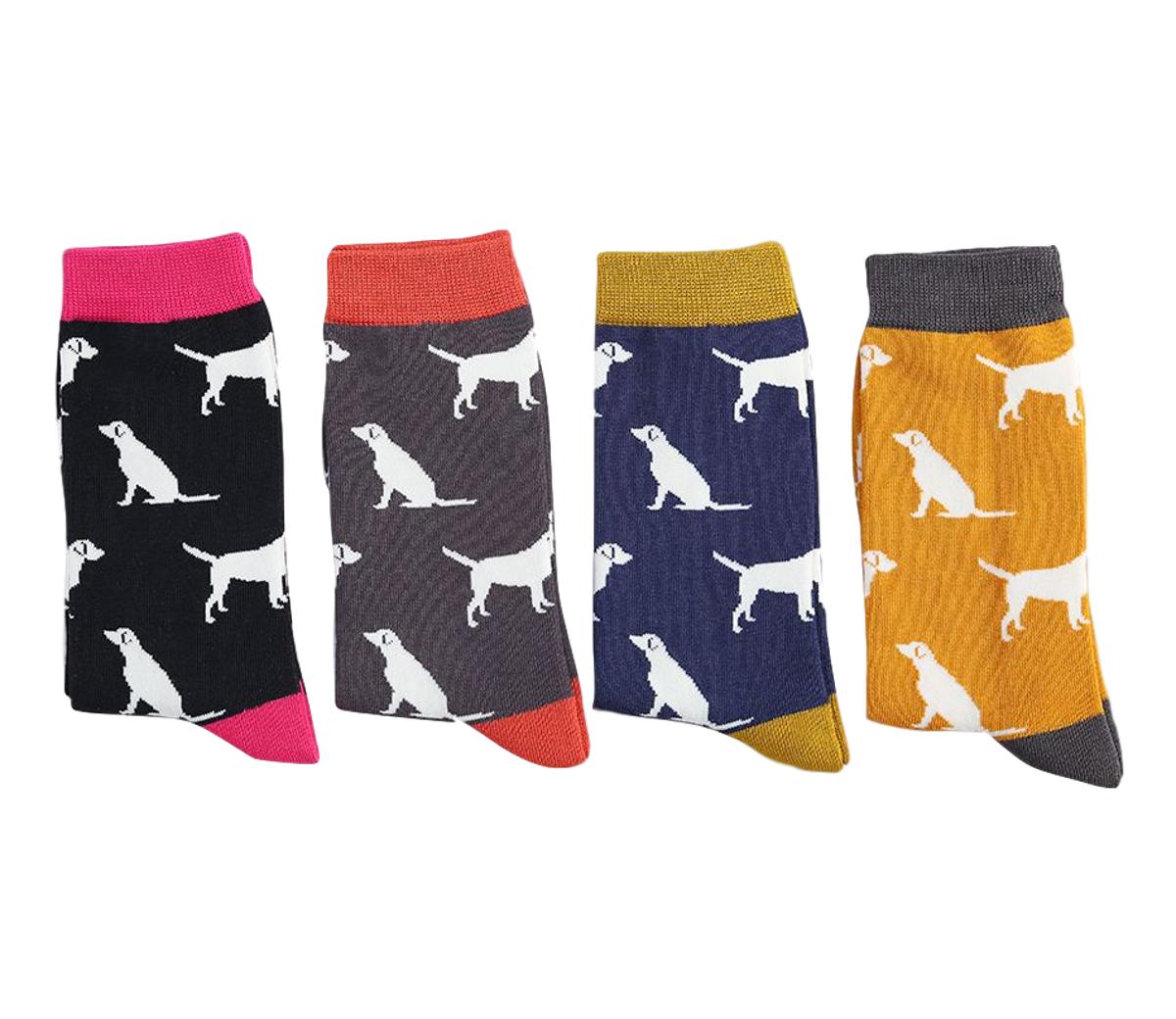 Labrador Dog white on navy Mens Novelty Ankle Socks Adult One Size image 1
