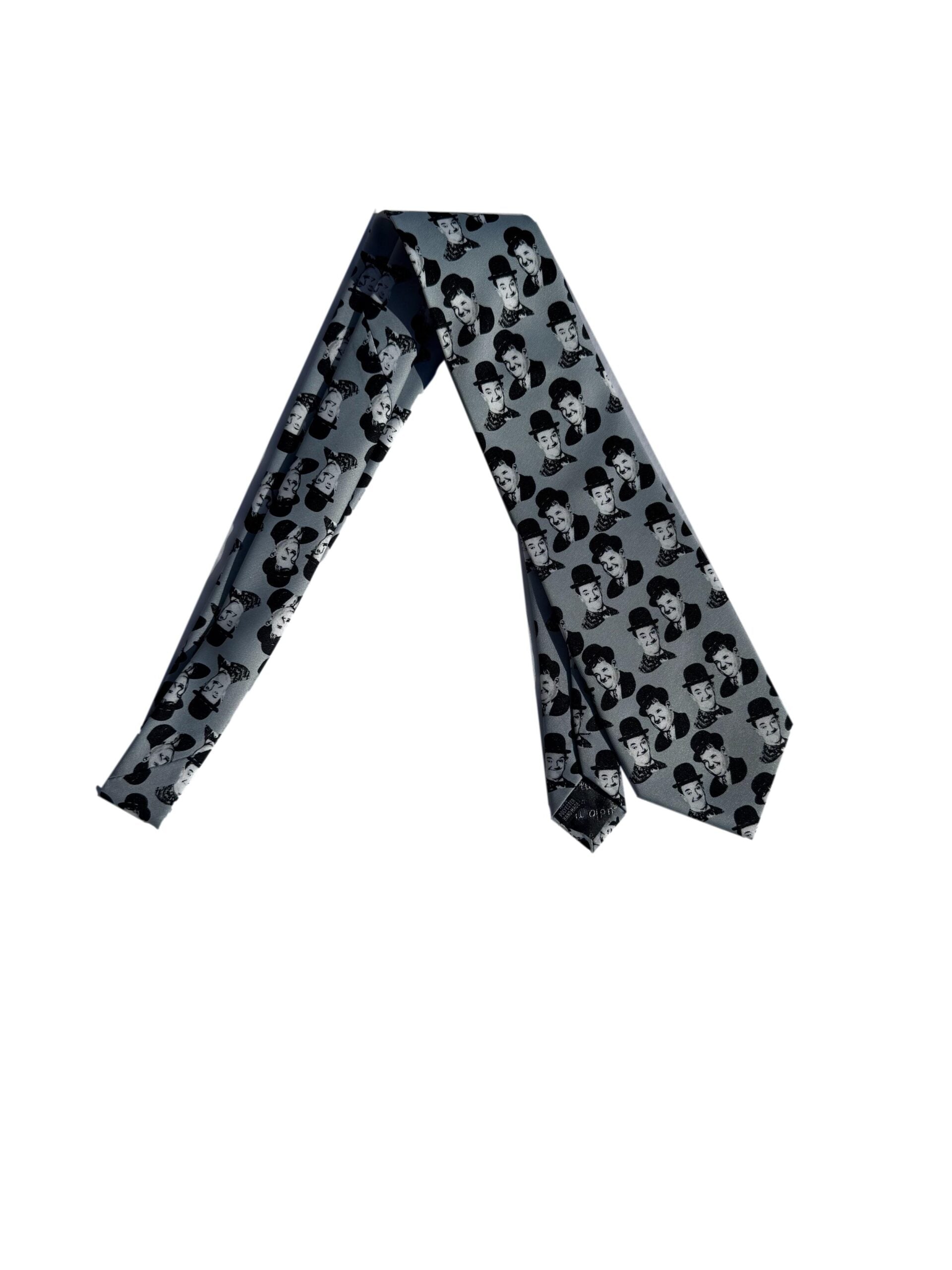 Laurel and Hardy Comedy Duo Sleeved 100% Micro Fibre Classic Tie image 0