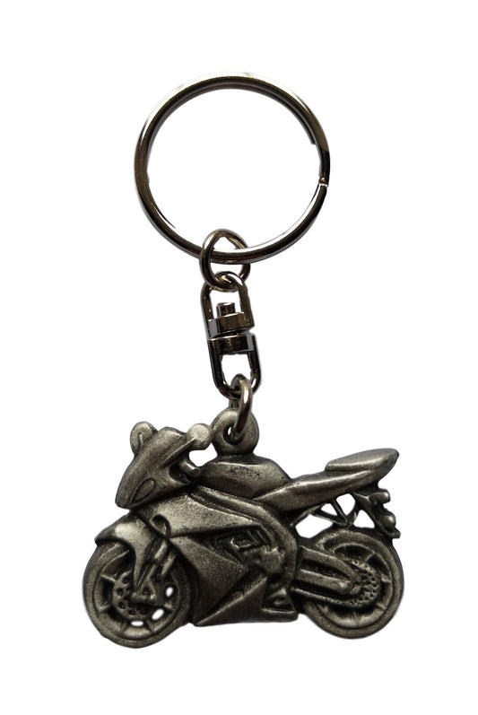 Motorbike pewter metal keyring image 0