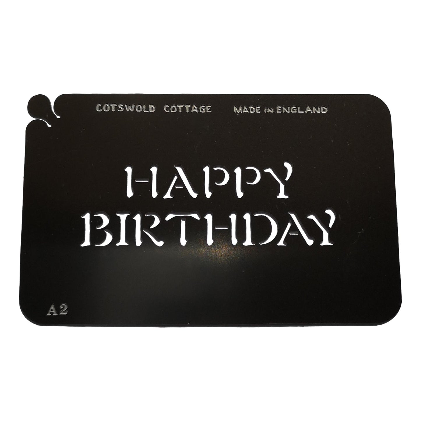 Stainless steel A2 Happy Birthday cake decorating / card making stencil image 0