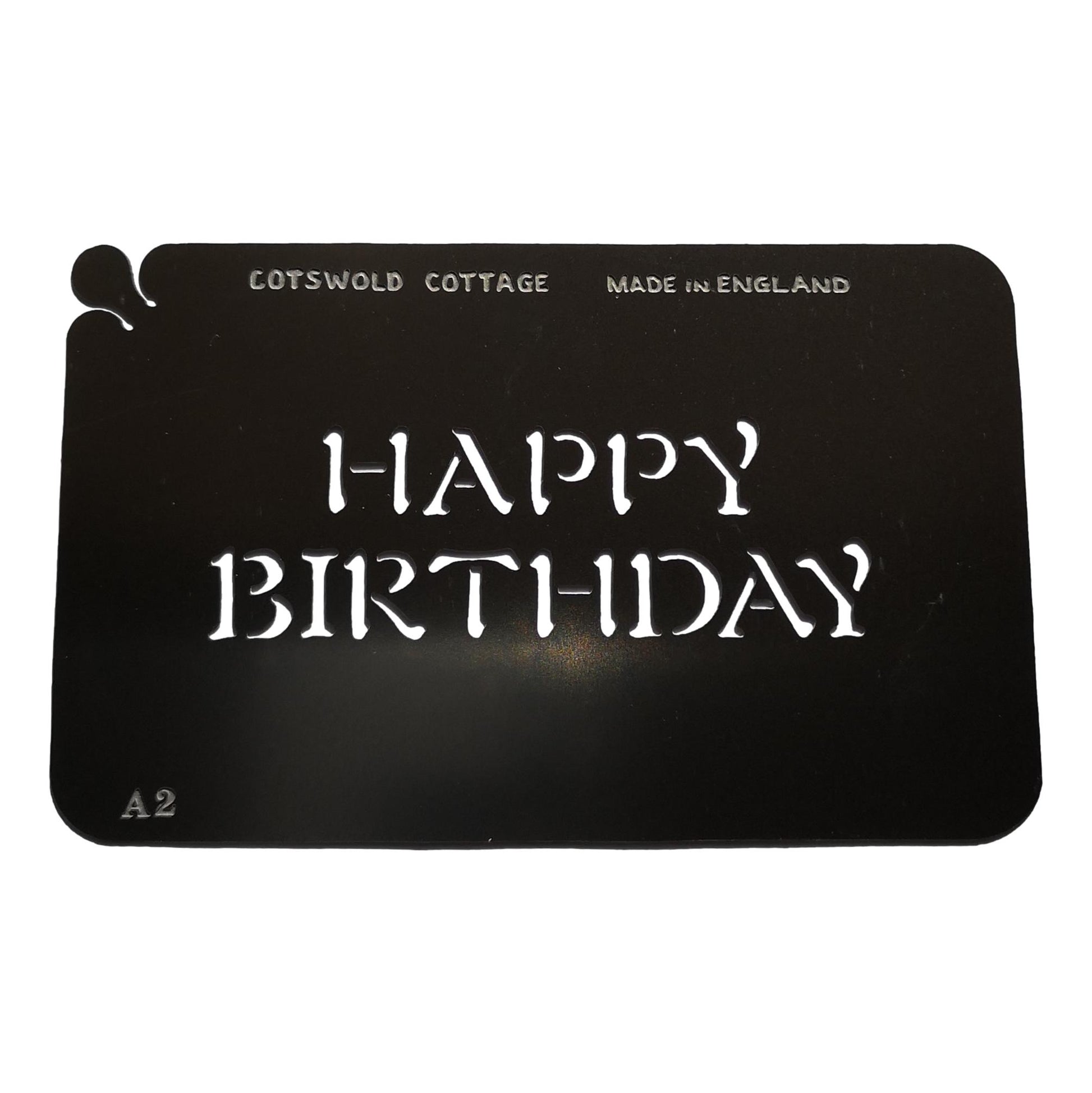 Stainless steel A2 Happy Birthday cake decorating / card making stencil image 0