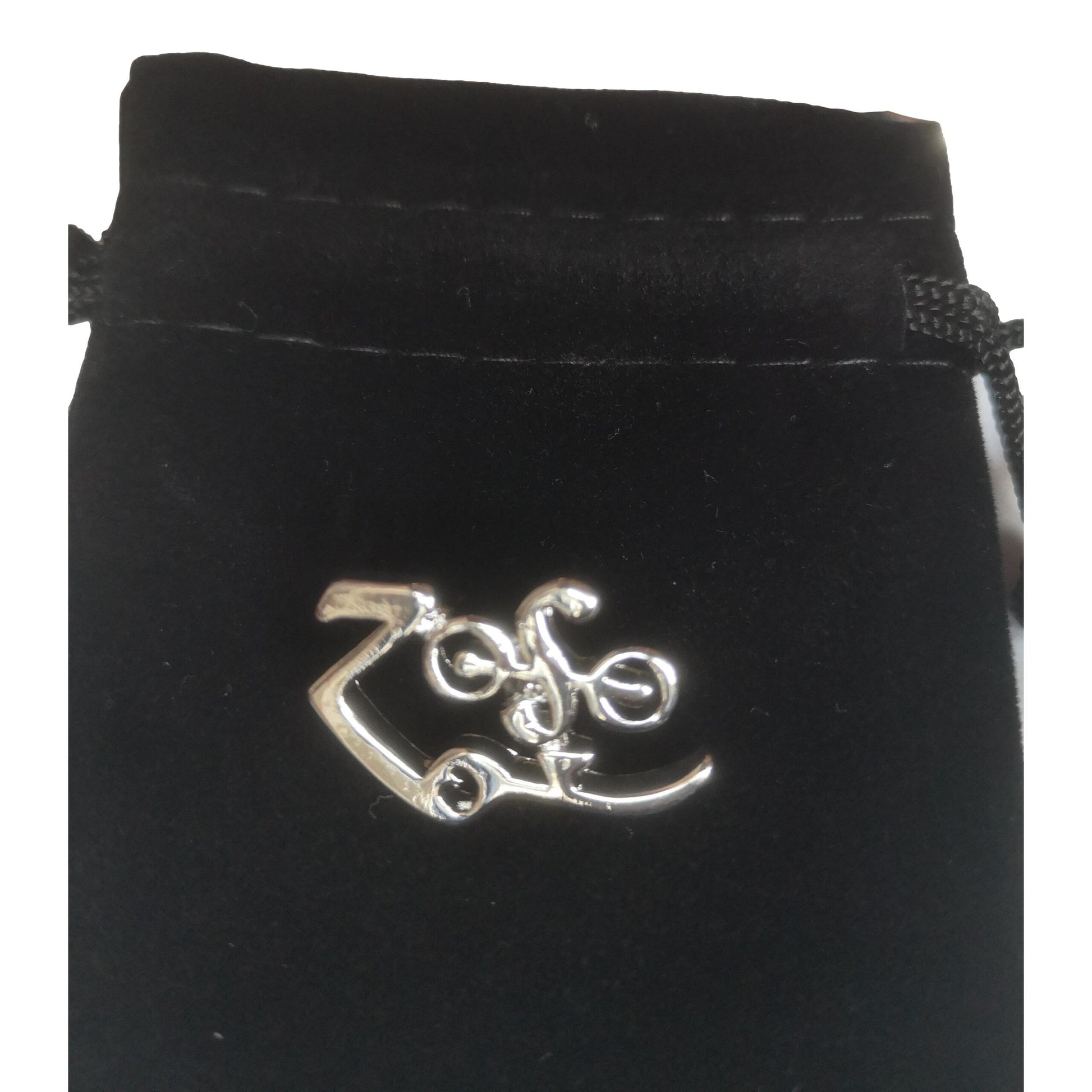 Polished Jimmy Page Zoso silver metal pin badge image 1
