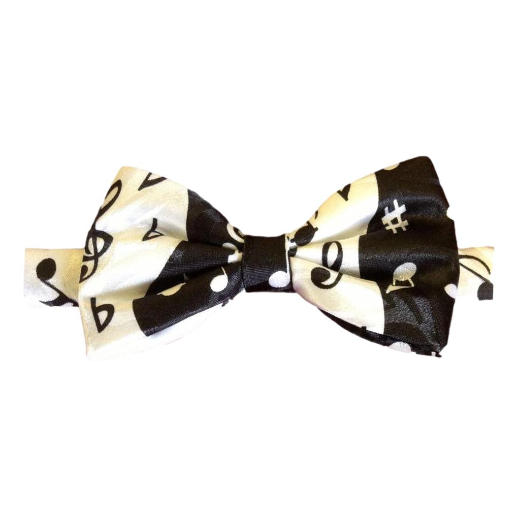Ying Yang Music Notes Fancy Polyester Bow Tie image 0