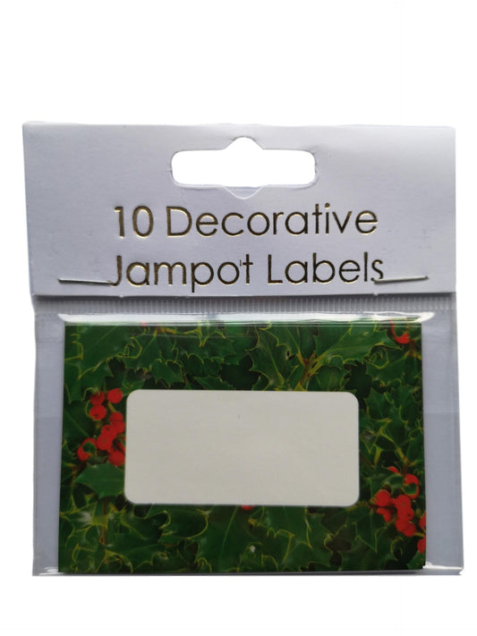 25 Christmas Holly Decorative Self-Adhesive Jam Pot Labels image 0