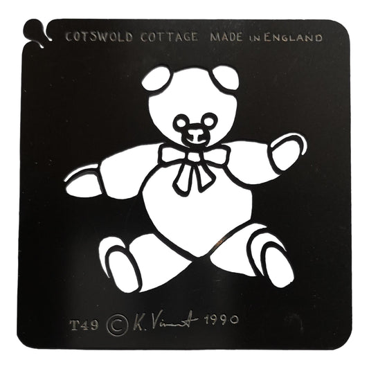 Stainless steel T49 Teddy Bear cake decorating / card making stencil image 0