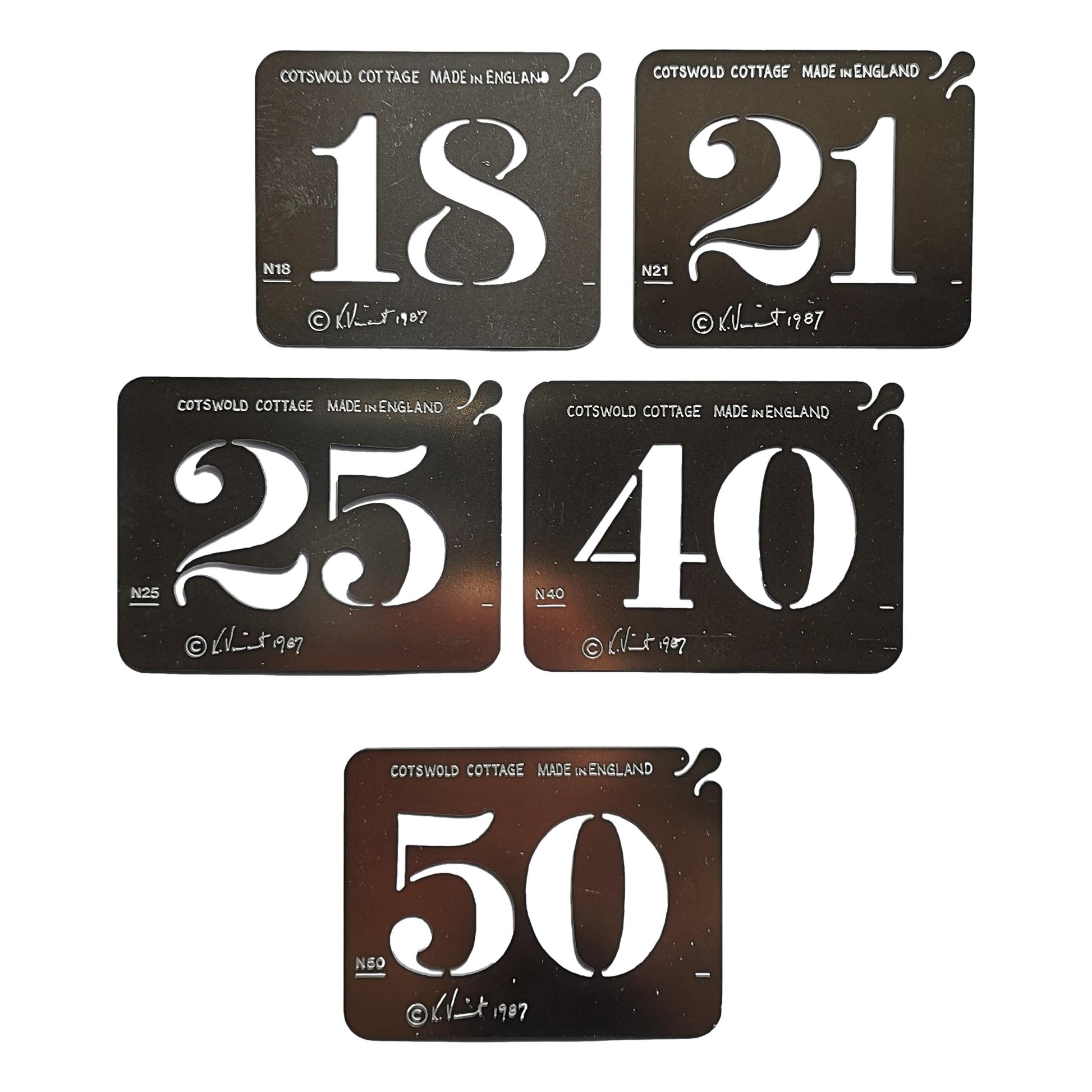 Stainless Steel Numbers Set 18-50 Cake Decorating / Card Making Stencil image 0