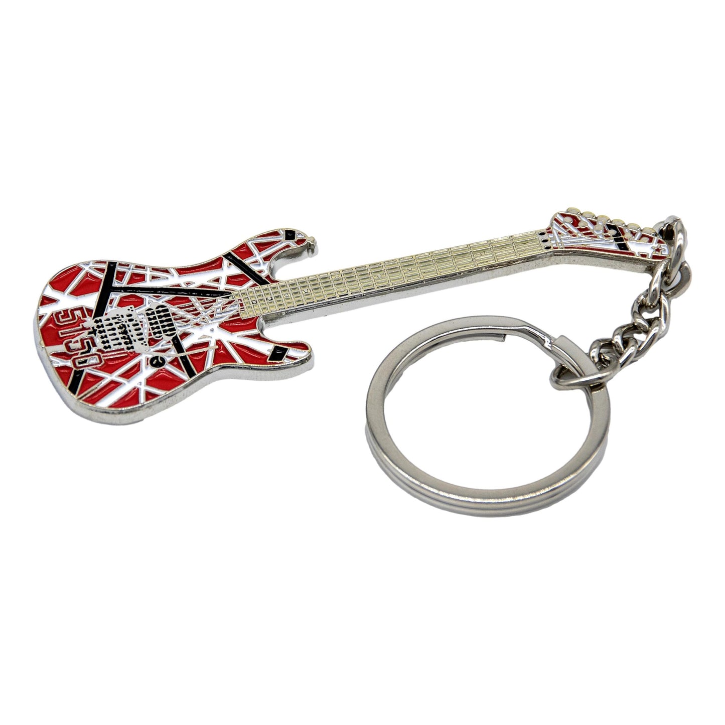 Eddie Van Halen Replica Electric Guitar polished silver-plated keyring image 1