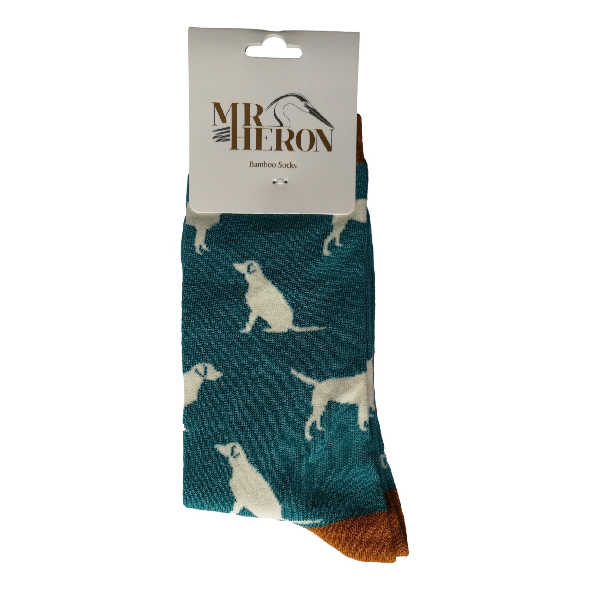 Labrador Dog white on teal Mens Novelty Ankle Socks Adult One Size image 1