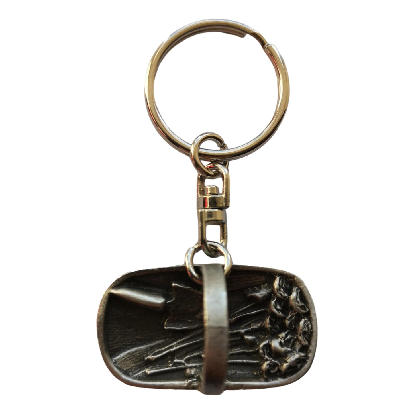 Garden Trug pewter metal keyring image 0